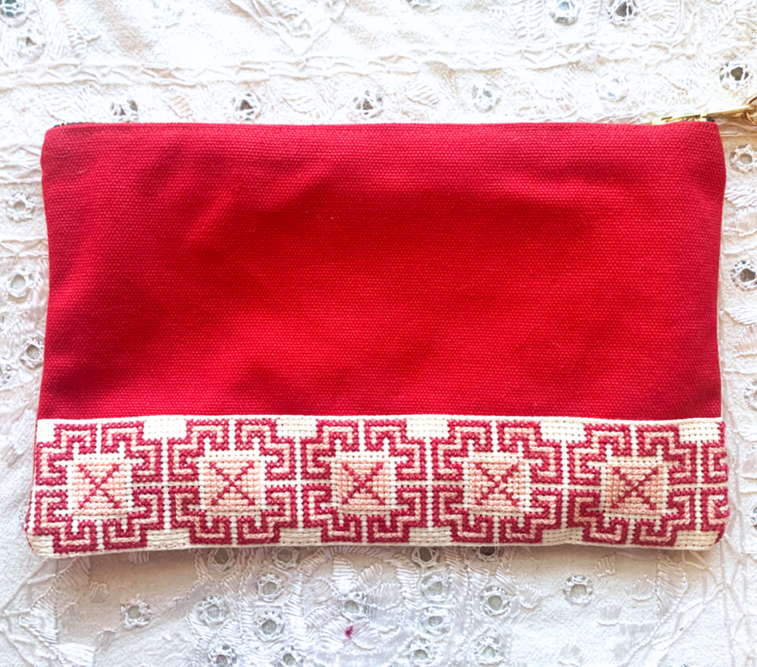 Safa Tatreez Pouch - Red
